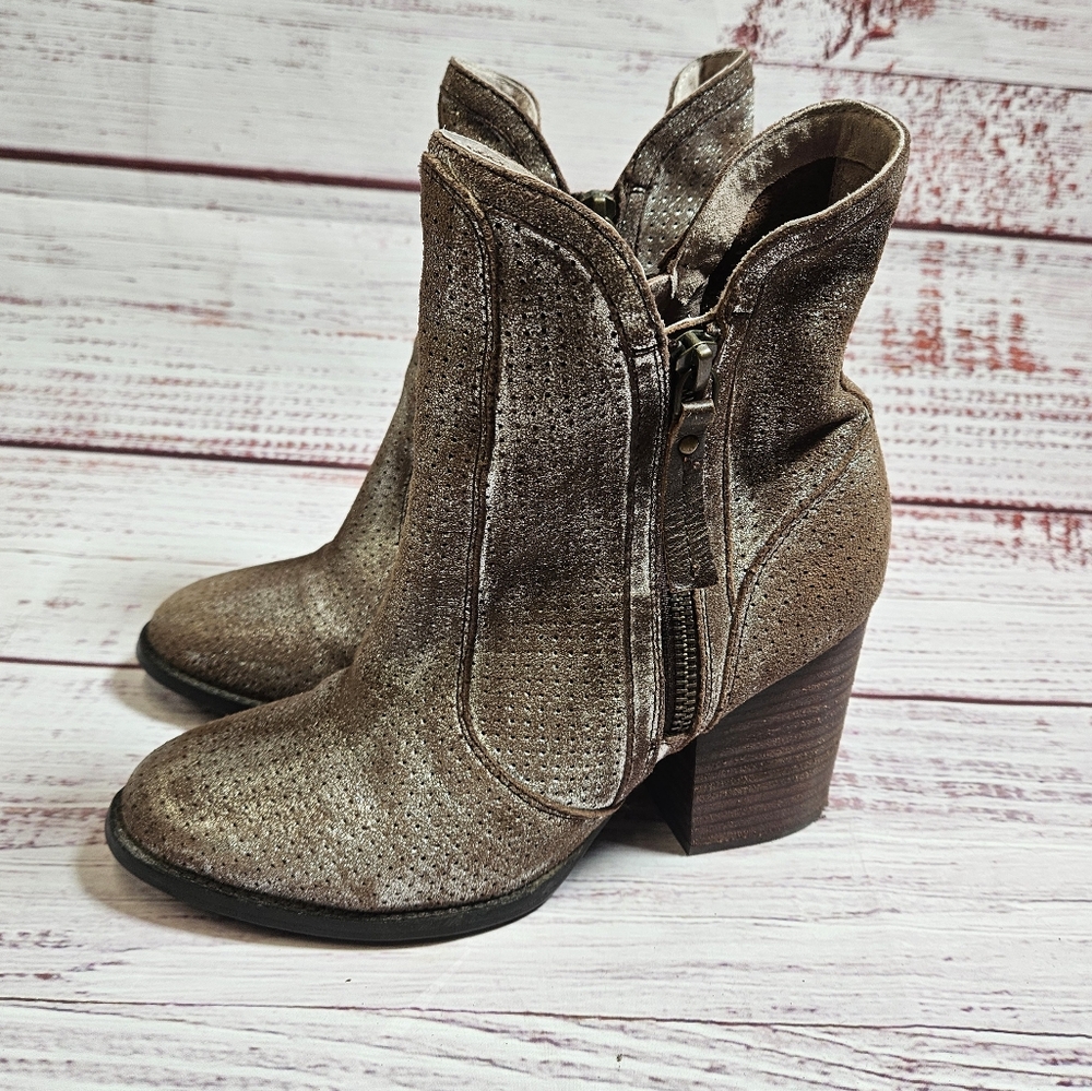 Anthropologie Metallic Ankle Boots - Picture 4 of 9